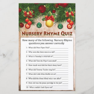 kerstversieringen Nursery Rhyme Quiz game