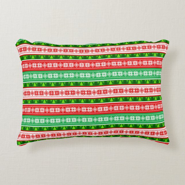 KERSTVERSIERINGEN ONTWERP ROOD WIT GROEN ACCENT KUSSEN (Voorkant)