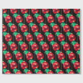 kerstversieringen op zwart cadeaupapier (Vlak)