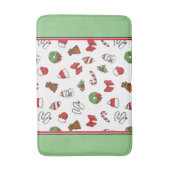 Kerstversieringen rood wit groen badmat (Voorkant Verticaal)