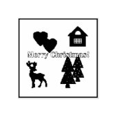 kerstversieringen 	rubberstempel (Afrduk)