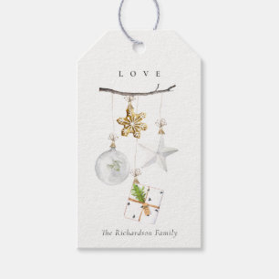 kerstversieringen Star Cookie Chime Love Cadeaulabel