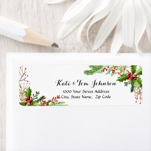 Kerstversieringen Terugzendadreslabel Etiket (Insitu)