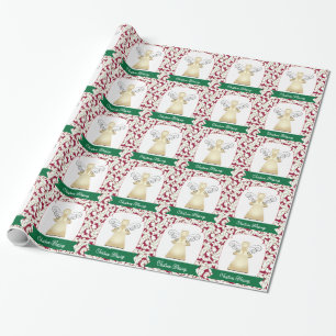 Kerstverslaafden Engel op rood met witte rondjes Cadeaupapier