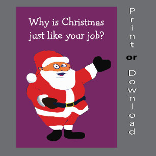 Kerstvet Man Santa Office Humor Funny Joke Feestdagen Kaart