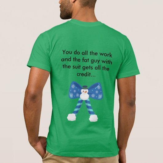 Kerstvet Man Santa Office Humor Funny Joke T-shirt (Achterkant)