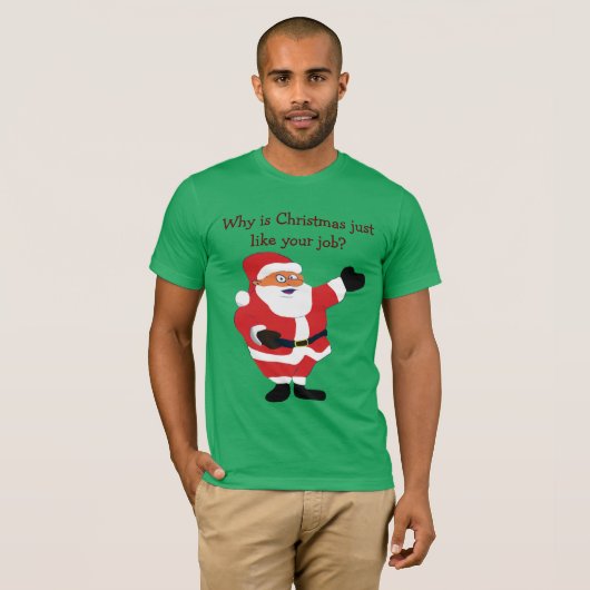 Kerstvet Man Santa Office Humor Funny Joke T-shirt (Voorkant volledig)