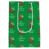 kerstvibes alleen Abstracte rode groene boom Medium Cadeauzakje (Achterkant)