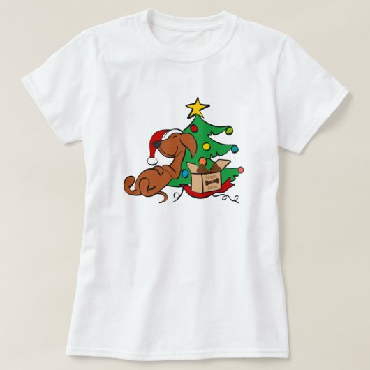 kerstvibes Dachshund Dog T-Shirt (Design voorkant)