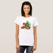 kerstvibes Dachshund Dog T-Shirt (Voorkant volledig)