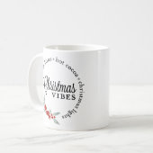 Kerstvibes krans koffiemok (Voorkant links)