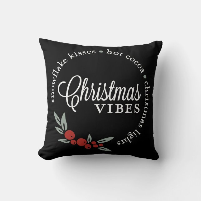 Kerstvibes krans kussen (Voorkant)