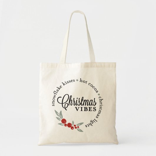 Kerstvibes krans tote bag (Voorkant)