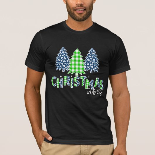 kerstvibes met groen licht t-shirt (Voorkant)