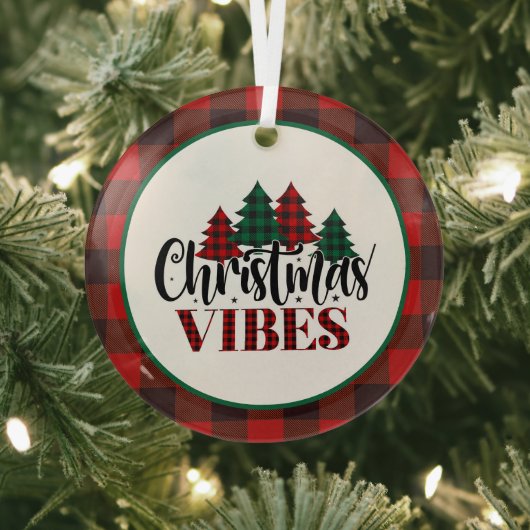 Kerstvibes met zwart en rood geplakt glas ornament (Insitu)