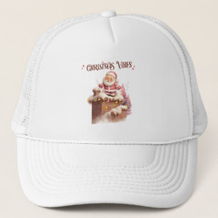 Kerstvibes Roze Kerstman Trucker Pet