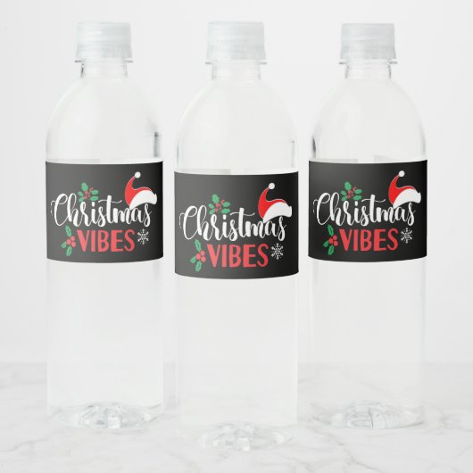 kerstvibes waterfles etiket (Flessen)