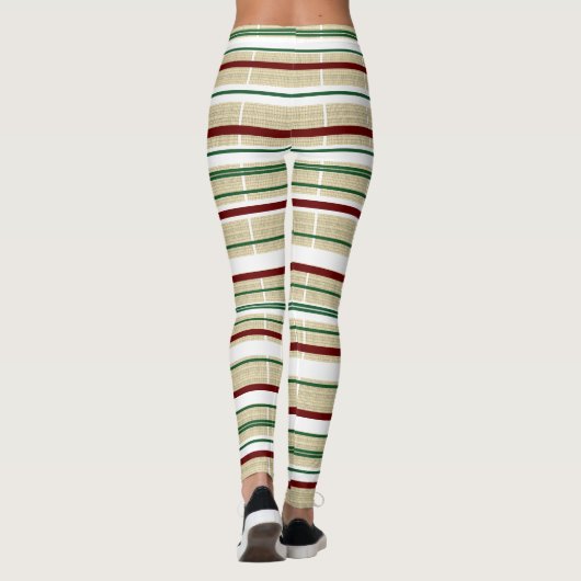 kerstviering gestreept leggings (Achterkant)