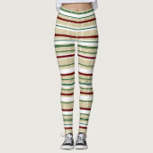 kerstviering gestreept leggings (Voorkant)