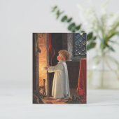 kerstviering, kousen en een kinderfeestdag feestdagenkaart (Staand voorkant)