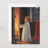 kerstviering, kousen en een kinderfeestdag feestdagenkaart (Voorkant / Achterkant)