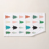 Kerstviering kunstwerk Kerstbomen Wit Bad Handdoek (Handdoek)