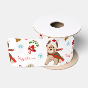 Kerstviering Met Yorkie Patroon Lint