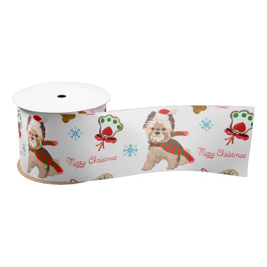 Kerstviering Met Yorkie Patroon Lint (Spoel)