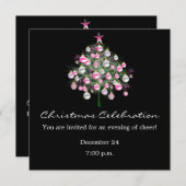 kerstviering roze-Thleed Uitnodiging (Voorkant / Achterkant)