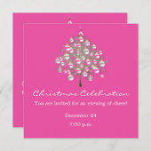 kerstviering roze-Thleed Uitnodiging (Voorkant / Achterkant)