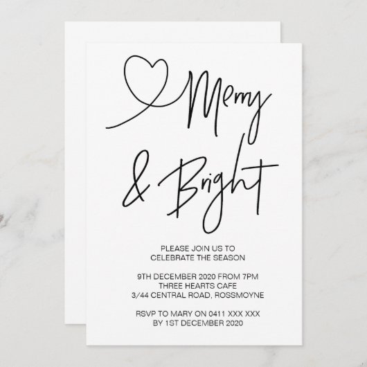 Kerstviering Uitnodiging Kerstfeest (Voorkant / Achterkant)