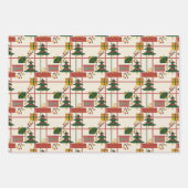 Kerstviering Wrapping Paper Set van 3 (Voorkant)