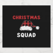 kerstvierkant - Grappig kerstfeest Sparkling Wijnetiket (Enkel label)