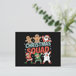 kerstvierkant kerstkerstkerstkerstman met Elf-fami Feestdagenkaart