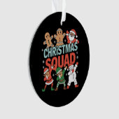 kerstvierkant kerstkerstkerstkerstman met Elf-fami Ornament (voorkant)