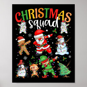 kerstvierkant kerstkerstkerstkerstman met Elf-fami Poster