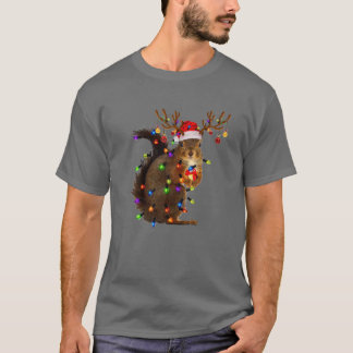 kerstvierkant lampboom Funny Dierenvriend T-shirt
