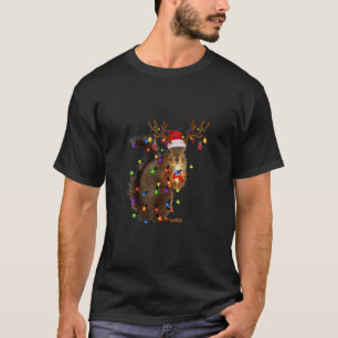 kerstvierkant lampje t-shirt