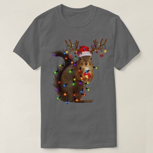 kerstvierkant lampje t-shirt (Design voorkant)