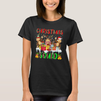 kerstvierkant luipaard drie Santa Reindeer Elf T-shirt