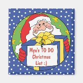 kerstvierkant Magnet Santa's Gift Magneet (Voorkant)