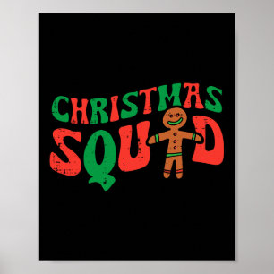 kerstvierkant ontbijtkoek kerstbroodfamilie Mannen Poster