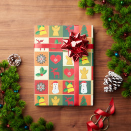 kerstvierkant patroon cadeaupapier