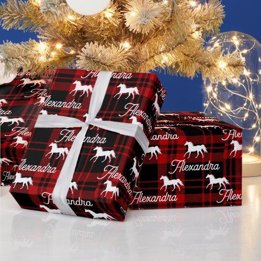 kerstvierkant Roodpaard Gepersonaliseerd Cadeaupapier (Feestdagen)