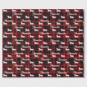 kerstvierkant Roodpaard Gepersonaliseerd Cadeaupapier (Vlak)