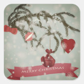 kerstvierkant Sticker (Voorkant)