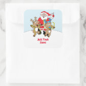 Kerstvierkant Sticker kerstman kerstman (Tas)