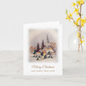 kerstvintage kaart (Gele Bloem)