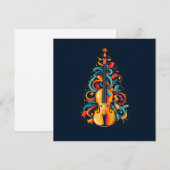 Kerstvioline kerstboom kerstkaart (Voorkant / Achterkant)