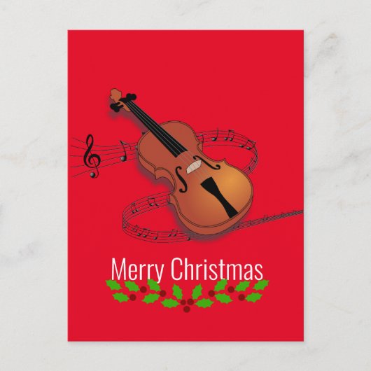 Kerstvioolmuziek Briefkaart (Voorkant)
